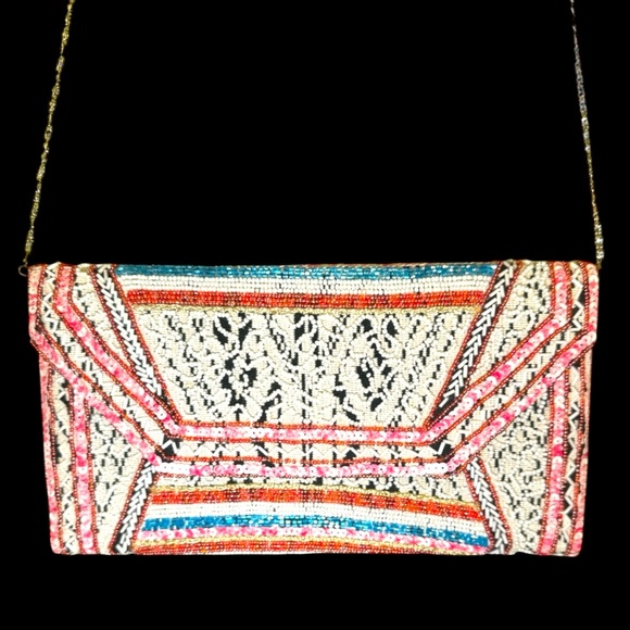 RANEES EUC Elegant Multicolor Embroidered Clutch/Shoulder - Picture 1 of 7